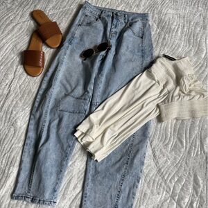 Like New!🥰 Light Wash Denim Jumpsuit Pants